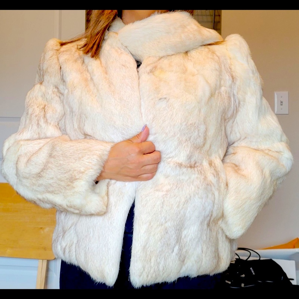 Real rabbit fur coat